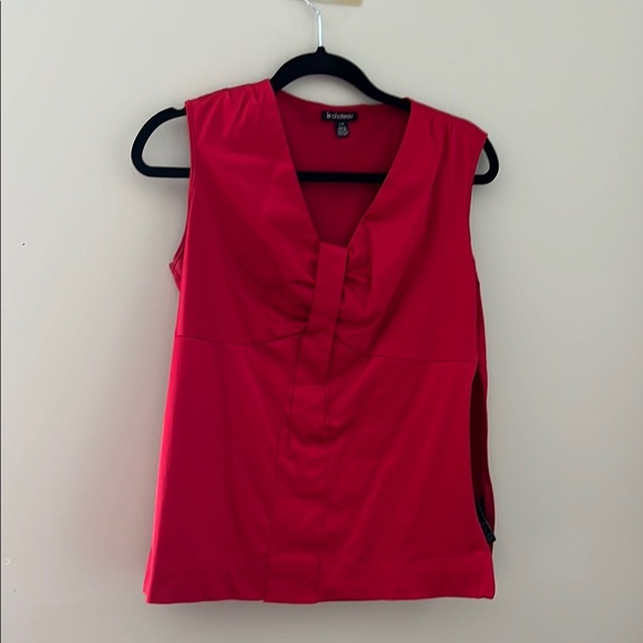 le chateau Tops - Le Chateau Red Sleeveless Bib Collar Blouse